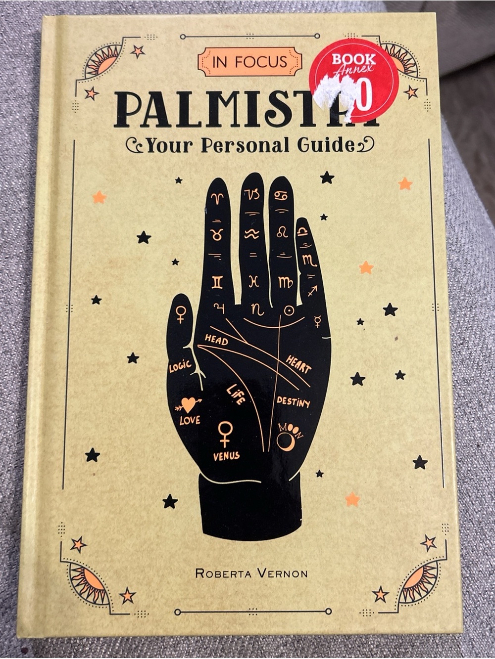Palmistry Your Personal Guide Hardcover Book - Black on Tan